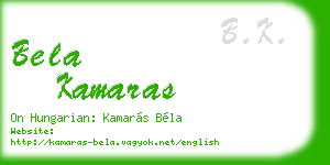bela kamaras business card