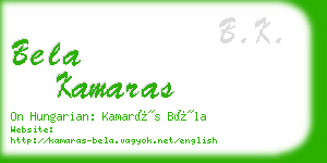 bela kamaras business card